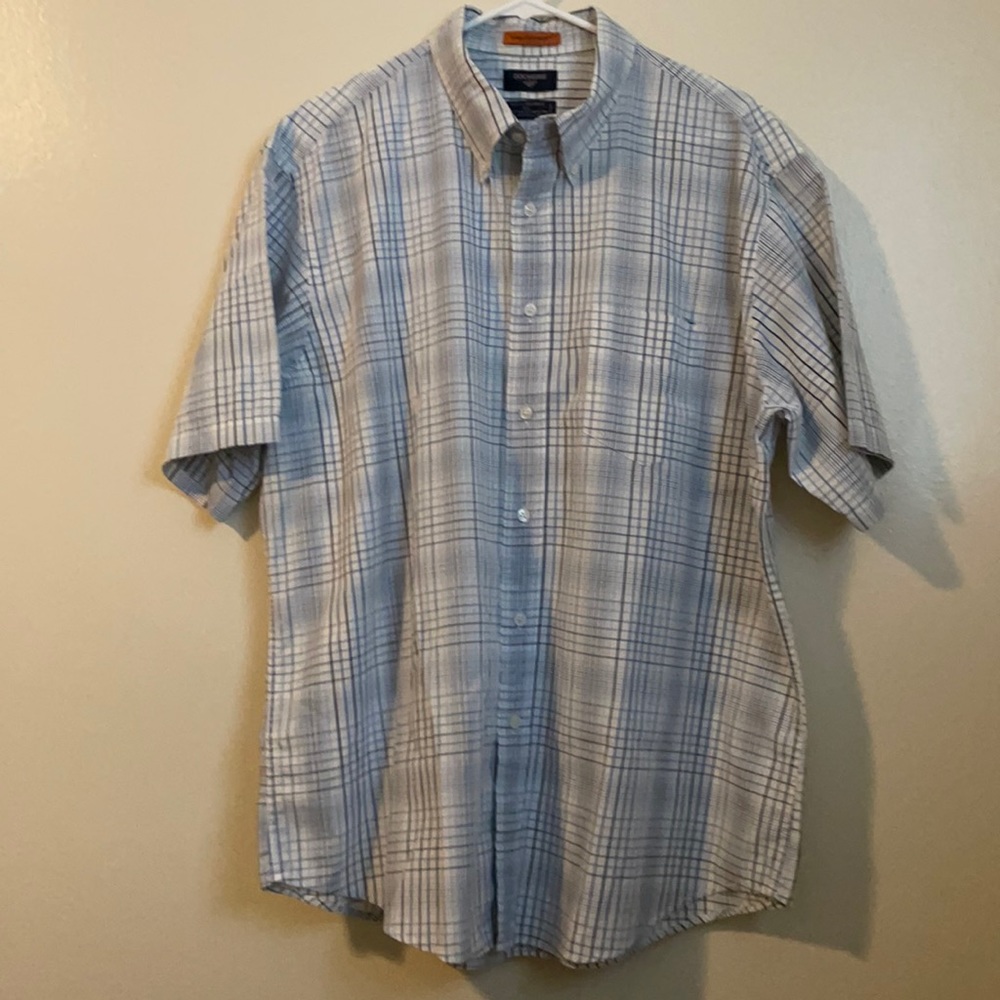 Mens Dockers stain defender short sleeve button down shirt
